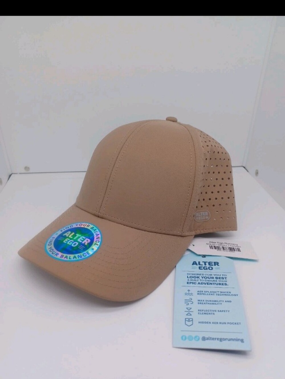 Alter Ego Running Trotter Splash PonyVent Hat Cap Adjustable Size Small Khaki